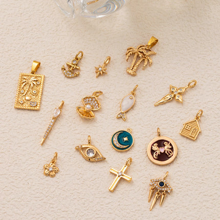 New Multi Pendant Elegant Luxury Style, DIY Bracelet Necklace Preferred Accessory Gold Plated Color Preserved