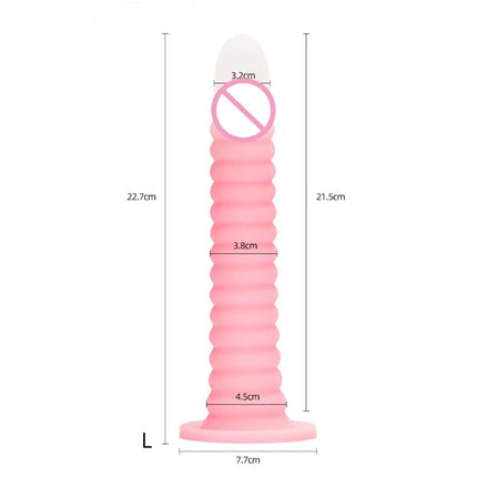Gradient Pink Anal Plug Massager With Threaded Suction Cup Rear Multi-size Unisex Extra Long Anal Plug Adult Erotic Sex Toys