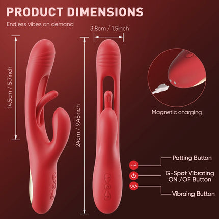 Tapping Flapping Rabbit Vibrator for Women Wiggle Tongue G-Spot Vagina Vibrator Female Masturbator Adult Goods Sex Toy for Women