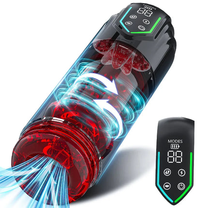 Male Automatic Masturbator Cup Thrusting Rotation Licking Sucking Penis Pump Pocket Pussy Blowjob LED Display Sex Toys for Men