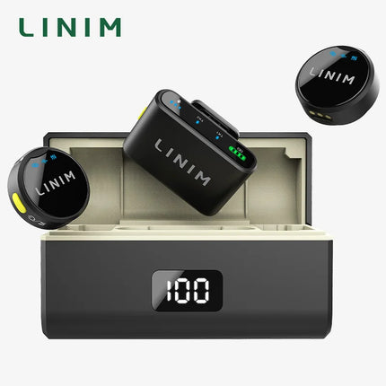 LINIM M8 Wireless Lavalier Microphone Noise Cancellation 23H Battery for iPhone Camera Type-C for Vlog Interview Live Streaming