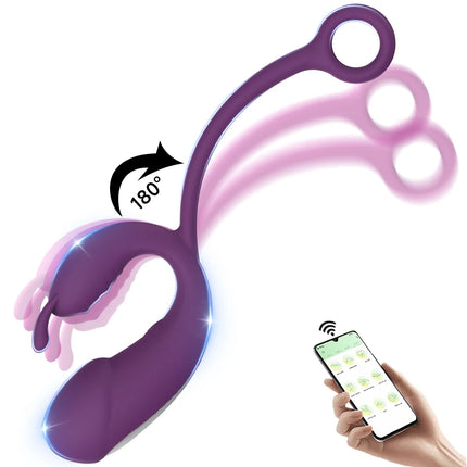 G Spot Rabbit Vibrator App Remote Control Clitoris G-spot Stimulation Dildo Vibrators 10 Vibrations Dual Motor Sex Toy for Women