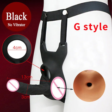 Lesbian Strap-On Dildo Penis Pants Realistic Soft Silicone Panties Solid Hollow Dildo For Men Woman Adults Sex Toys Masturbator