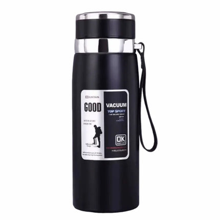 800/1000ml Sports Thermos Bottle Large Capacity Stainless Steel Portable Vacuum Flask Leak Proof with Hanging Rope