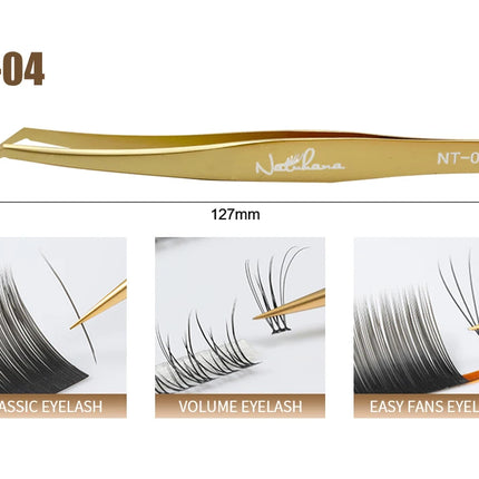 NATUHANA Anti-static Straight Eyelash Extension Tweezers Industrial Precision Curved Straight Lash Eyebrow Tweezers Makeup Tools
