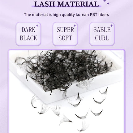 AGUUD 500 Fans Loose Fan Lashes Eyelash Extensions 5D 6D 8D 10D Pointy Base Premade Medium Stem Sharp Thin Russian Volume Lashes
