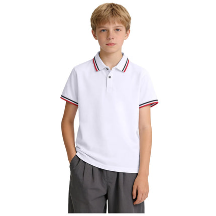Summer Children's Short-Sleeved POLO Shirt Tennis Boys Sport Tops Button Lapel Tees Toddler Kids School Costume 2-10 Years