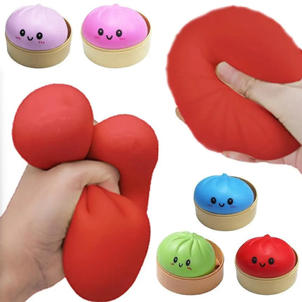 New Giant Squishies Dumpling Bun Toy, Slow Rising Glitter Dumpling Stress Ball, Stress Relief Fidget Toy for Home Office Travel