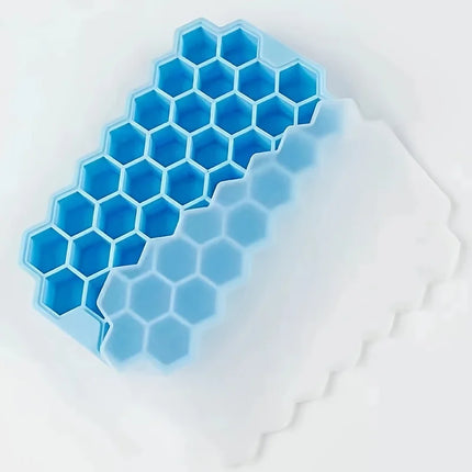 Large-capacity Ice Trays Silicone Mold Reusable Honeycomb Ice Cube Maker Food Grade Ice Maker with Lids Popsicle Mould Mold