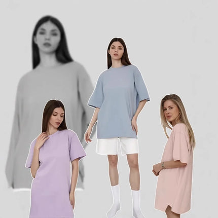 Botvotee 21 Colors Ins Fashion Summer Oversized Basic Solid T-Shirts for Women 100% Cotton White Black Pink T-shirt Casual Tops
