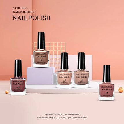 5pcs/set 8ml Water-Based Nail Polish Long Lasting Quick Drying No Need of Lamp to Cure Nail Supplies Vernis for Nails Manicure
