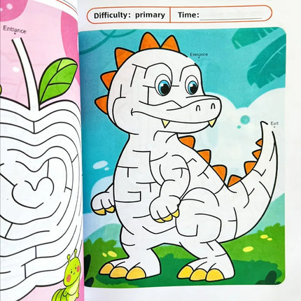 48 Color Pages Cute Animal Theme Children's Fun Drawing Book Maze Game Fun Interactive Game Drawing Book