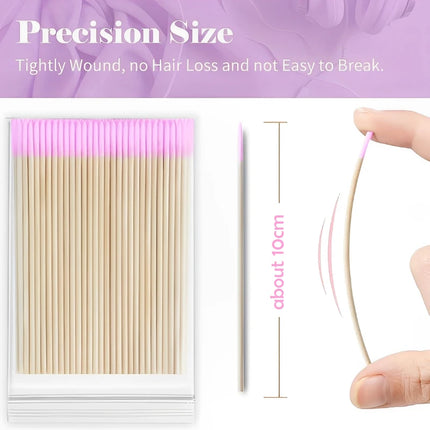 100/200/500Pcs Disposable Wooden Cotton Swabs Double Sided Tip Wood Sticks Glue Removing Makeup Tool Clean Stick Lash Accessorie