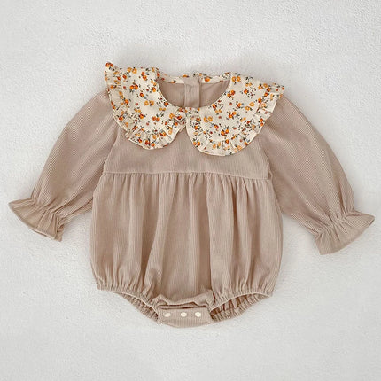 Spring New Toddler Baby Girls Romper 0-3Y Children Clothes Ruffled Long Sleeved Cotton Baby Clothing Flower Baby Girls Jumpsuit