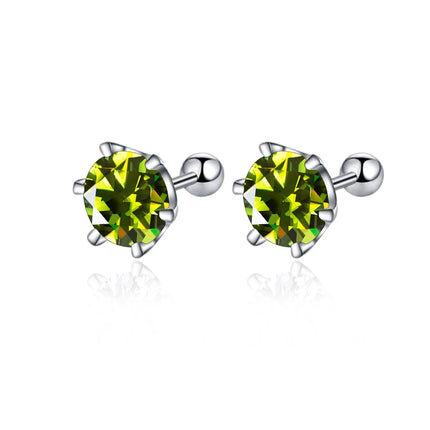 BIJOX STORY 0.5-2ct Moissanite Screw Stud Earrings D Color 925 Sterling Silver Diamond Earrings For Women Wedding Fine Jewelry