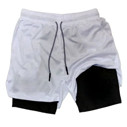 Men's Double-Layer Breathable Quick-Drying Sports Pants Trendy Summer Fitness Quarter Shorts for Active Wear
