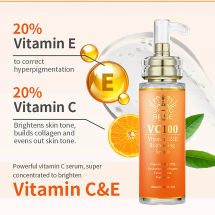 AILKE Vitamin C Whitening Kit For Women, Even Skin Tone, Clean Skin, Moisturizing, Anti Wrinkles, Skin Glowing Beauty Set