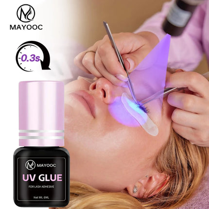 MAYOOC UV Eyelash Glue Adhesive Eyelash Extensions 0.1S Fast Drying Strong False Eye Lash Extension Glue Lasting Custom Logo
