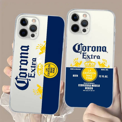 Fashion C-Corona Extra Beer Transparent TPU Phone Case for iPhone 17 11 12 13 14 15 16 Pro Max 16 Plus Cover