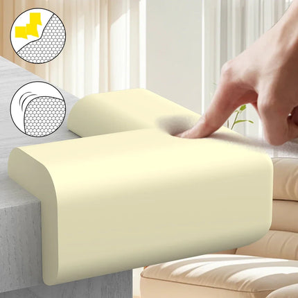 Soft Corner Protectors- Pre-Taped Rubber Edge Guards with Adhesive Strips, Furniture Bumpers for Fireplace Table Stairs Cabinet