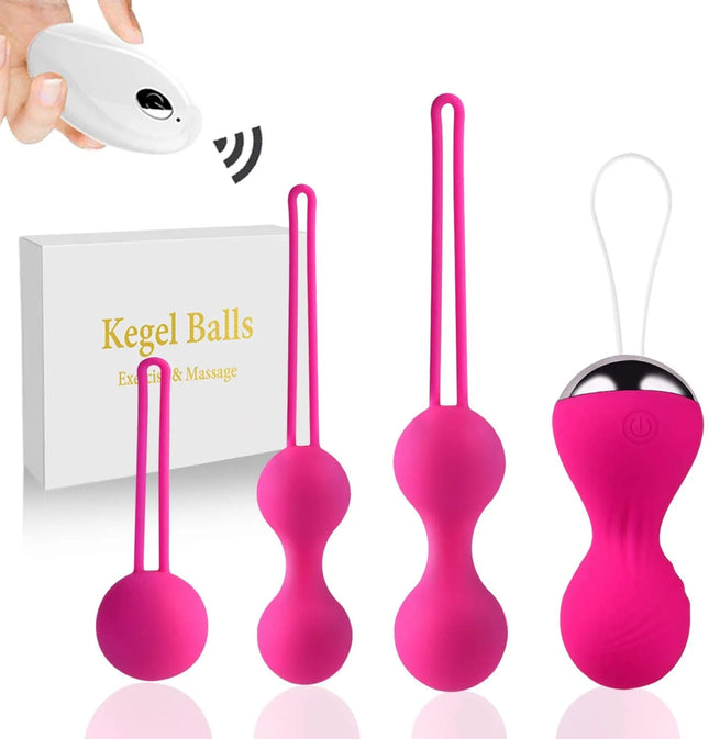 4pcs Kegel Exercise Vaginal Balls Vibrator Remote Control Trainer Beginners Shrink Massage Ball Vibrating Eggs Sex Toys For Women