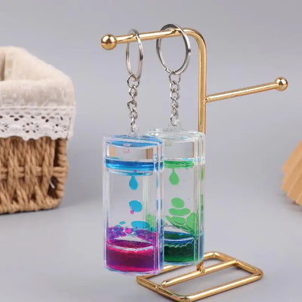 Creative Decompression Two-Color Liquid Oil Leak Acrylic Liquid Hourglass Timer Oil Drop Craft Desktop Decoration Exquisite Gift