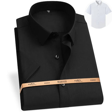 No-Iron Anti-Wrinkle 8XL New Fabric 50% Bamboo Fiber 46%Polyester 4%Spandex Men Shirts Long Sleeve Business work shirt Soft Cozy