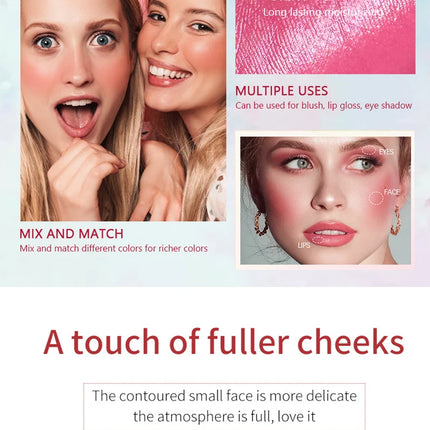 Tinted Mositure Blush Stick Face Pink Cream Cheek Blusher Cosmetics 3 in 1 Makeup Tubes used on eyes cheeks High color rendering