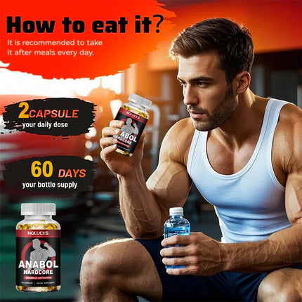Anabol Hardcore Supplement, Muscle Growth,  for Men To Build Lean, Dense, High, Performance Enhancing, Support Overall Health