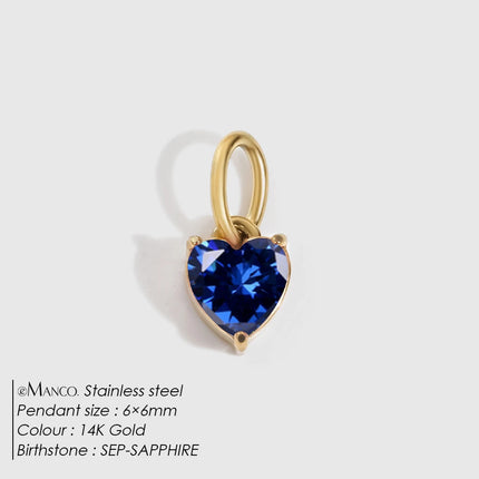 eManco 6MM Colorful Birthstone Pendant DIY Stainless Steel Women's Accessories Niche Design Luxury Rhinestone Charms Wholesale