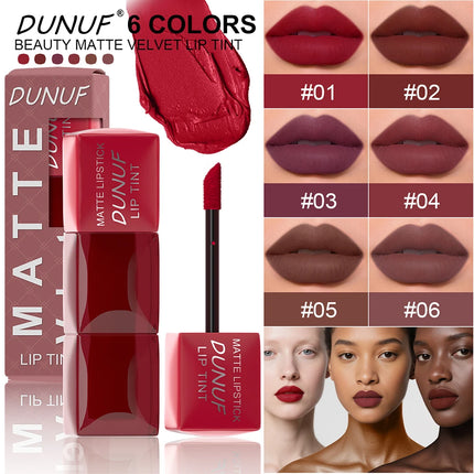 Liquid Velvet Matte Lipstick Long-lasting Waterproof Lip Gloss Lip Glaze Non-Stick Cup Nude Red High Pigment Y2K Christmas Gift