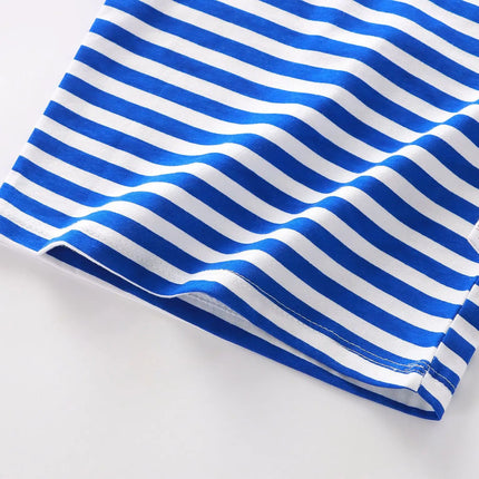 100% Cotton Fashion Baby Tshirt Summer Children's Boys Short-sleeved Stripe T-shirt Kids Boy Girl Top