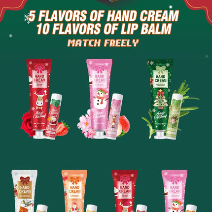 Christmas gift set distribution 120PCS/box in bulk, lip balm in bulk, hand cream in bulk, Christmas cards, gift gauze bags
