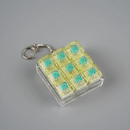 1PCS 9 Keys Keyboard Keychain Stress-Relief Toys Mechanical Button for People with Anxiety Office Desk Accessory
