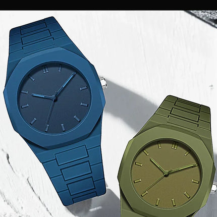 Men's Casual Lightweight Sports Business Watch Minimalist Design Plastic Strap Quartz Wristwatch