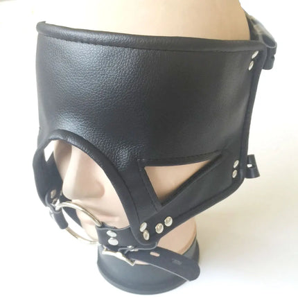 Faux Leather Head Harness Straps Mask Adult Products Oral Fixation Open Mouth Gag BDSM Bondage Roleplay Sex Toys for Women Men