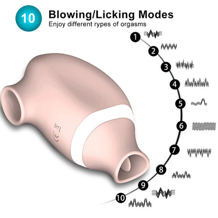 2 In 1 Clit Sucker Nipples Vibrator Clitoris Stimulator for Women Sucking Tongue Licking Female Masturbator Sex Toy for Women