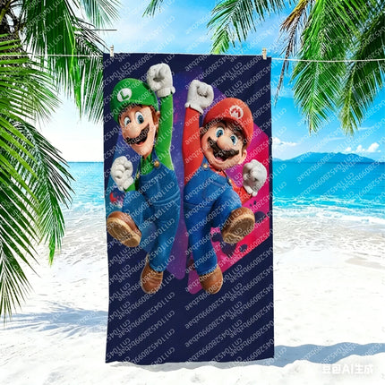 S-Super Towel Large Quick-Drying M-Mario-o Microfiber soft Beach Towel for Travel Fitness Sauna Bathing Camping Kids Gift