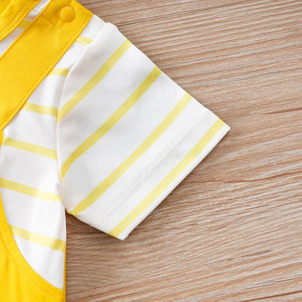 Newborn Baby Clothes Animal-Yellow monkey Fashion Infant Jumpsuit Toddler Short Sleeve One-piece Pajamas Bodysuit Summer Romper