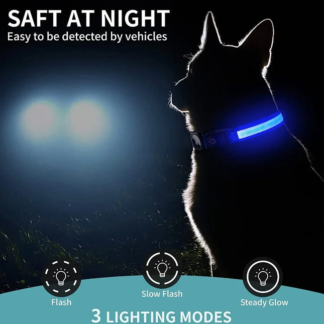For Apple Airtag GPS Finder LED Dog Collar Waterproof Light USB Rechargeable Luminous Collar Pet For Apple Air Tag Tracker Case
