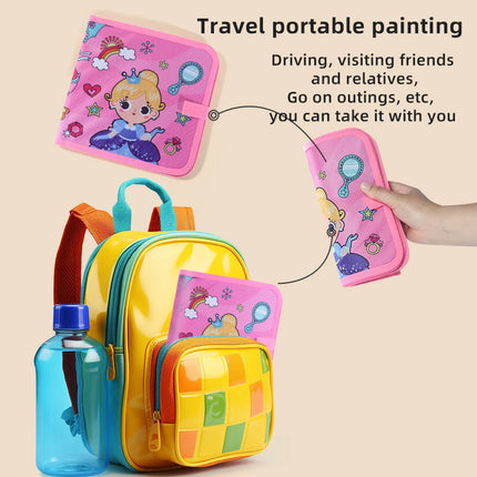Children's drawing and writing blackboard book can be repeatedly wiped and used (12 color watercolor pen included)
