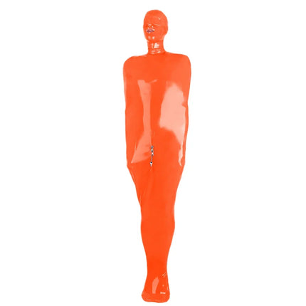 Natural & flexible adults latex bondage bag adults PVC sleeping sack open head and attached front zipper Fetish Rubber Suit