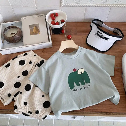 2025 New Summer Clothing Printed Cartoon Fashion Short Sleeve Tops Tees Children's Wear Casual T-shirt Crewneck Kids T Shirts
