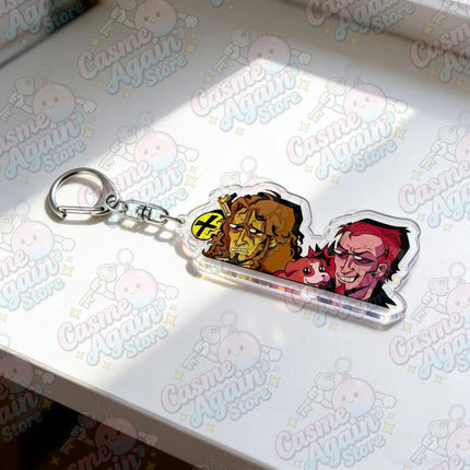 Cartoon Chibi Postal Dude Keychain Accessories Bag Anime Postal Peeker Keyrings Jewelry Manga Game Fans Gifts