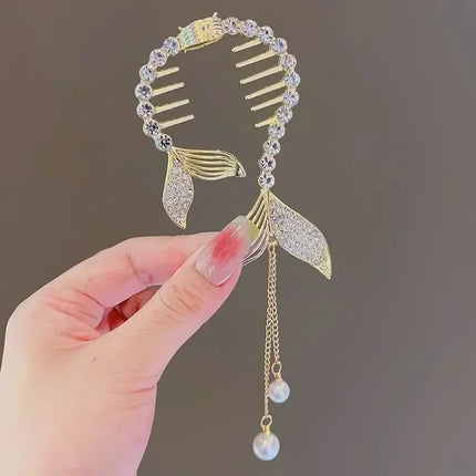 Children Rhinestone Angel Wing Animal Ears Baby Hair Clip Elegant Pearl Hairpins Ponytail Headband for Girl Kids Accessories