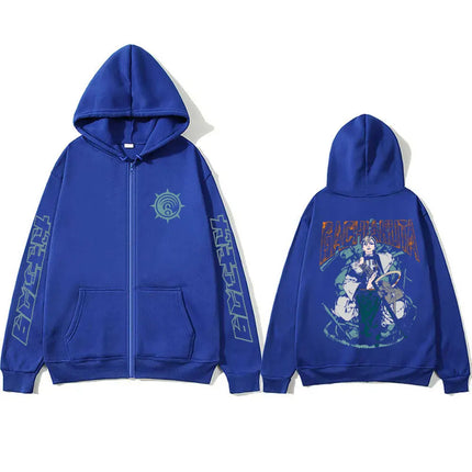 Anime Gachiakuta Zanka Merch Zipper Hoodie Men Fashion Cosplay Oversized Zip Up Jacket Unisex Fleece Cotton Zip Up Sweatshirts