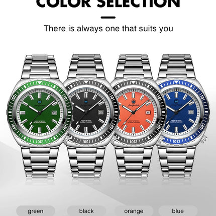 PAAZOMU Luxury Business Men Watch Date Week Waterproof Luminous Man Wristwatch Sport Stainless Steel Quartz Men's Watches Reloj