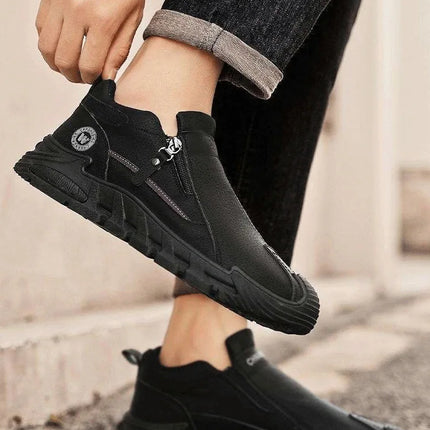Men's Waterproof Casual Sneakers, Thick-Sole Wear-Resistant Sports Shoes, Non-Slip Comfortable Breathable, Fashionable Practical