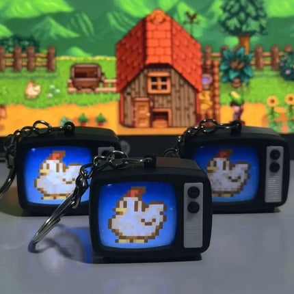 Stardew Valley Glowing Chicken Keychain with Sound