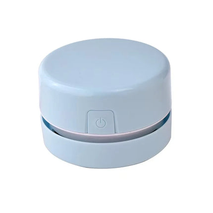 Mini Desk Vacuum Cleaner, Portable Desktop Cleaner for Crumbs/Paper/Eraser Debris, Battery-Powered with Brush, Cute Macaron Colo